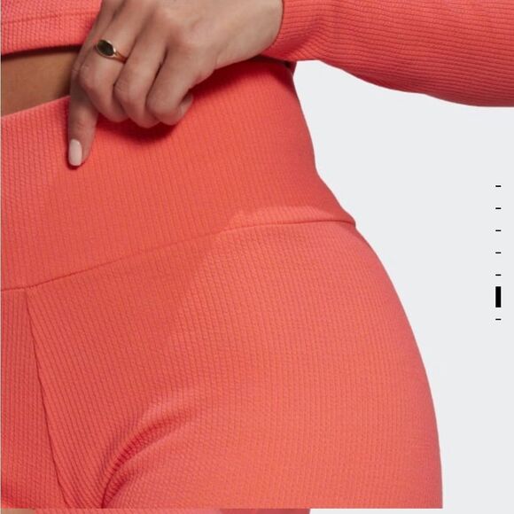 ADIDAS TWO RIB HIGH RISE TIGHT SHORTS XS NWT - Picture 6 of 9